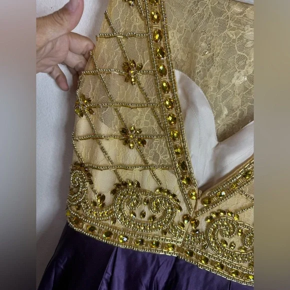 (T4) LUCCI LU sequin embroidered prom or special occasion dress, size 6 - Picture 5 of 15